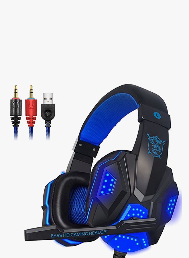 NIBEMINENT Over-Ear Headphones With Mic Black/Blue - Image 3