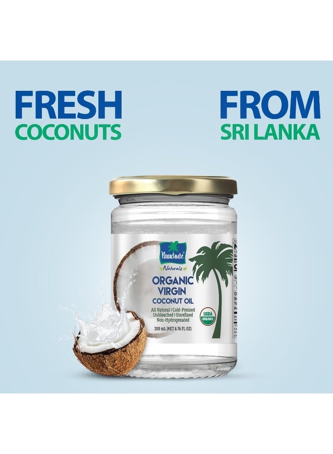 Parachute Naturalz Organic Virgin Coconut Oil | For Cooking, Hair, Body & Oil Pulling | Cold Pressed | Unbleached | Unrefined | Non-Hydrogenated | MCT Oil | USDA Certified |16 Fl.Oz | Glass Jar - Image 5