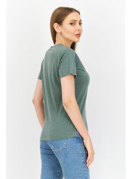 Eddie Bauer Women Crew Neck Short Sleeves Plain T-Shirt, Green  - Image 2