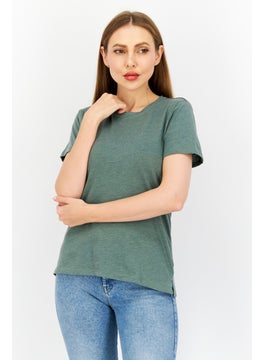 Eddie Bauer Women Crew Neck Short Sleeves Plain T-Shirt, Green  - Image 1