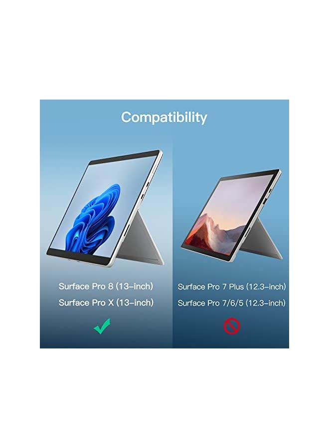 Jetech Screen Protector For Surface Pro 8 2021 And Surface Pro X 2021/2019 13-Inch, 9H Tempered Glass Film, Support Surface Pen, Hd Clear, 2-Pack - Image 2