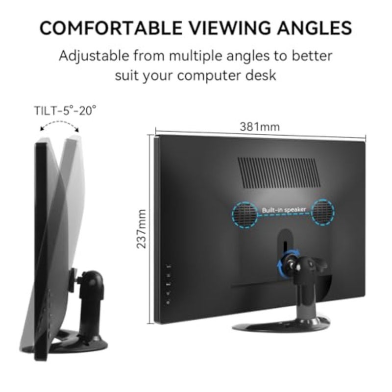 Gaming monitor for laptop PC PS3-5 Xbox, IPS FHD 1920x1080 touchscreen, 15.6 inch portable display with Type-C/HDMI, built-in speaker, VESA mount, black aluminum alloy - Image 2