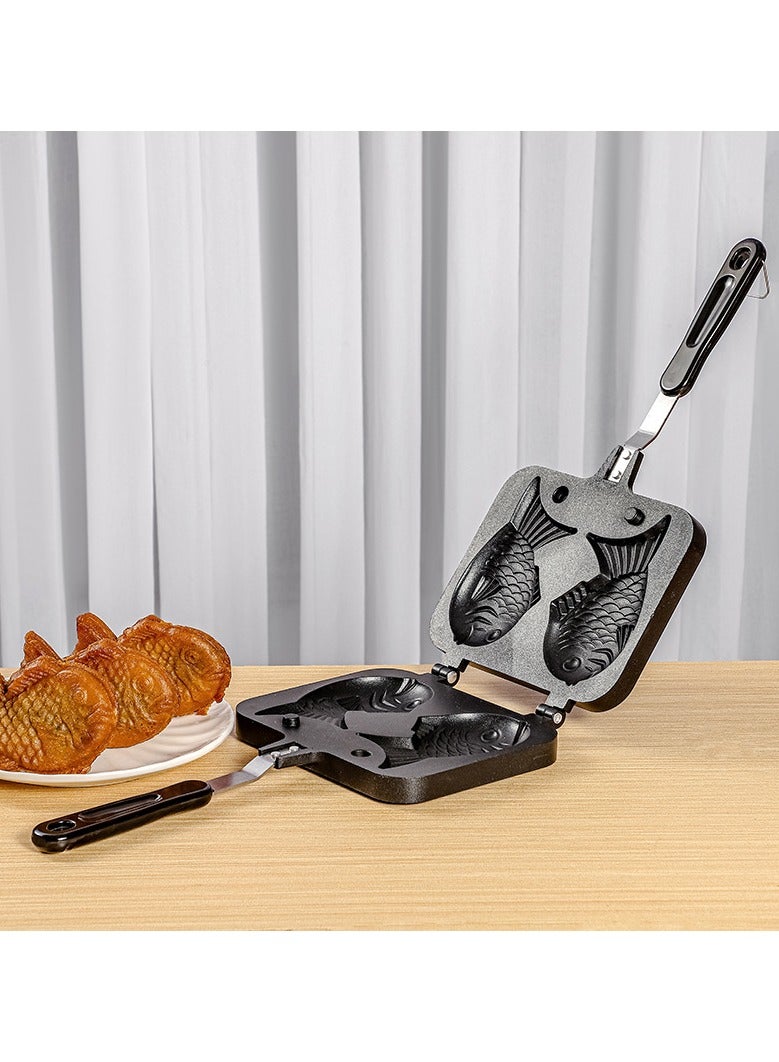 general Non-stick Taiyaki Molds Home Waffle Maker Biscuit Cake Baking Tray Double Fish Baking Double-sided Pan - Image 2