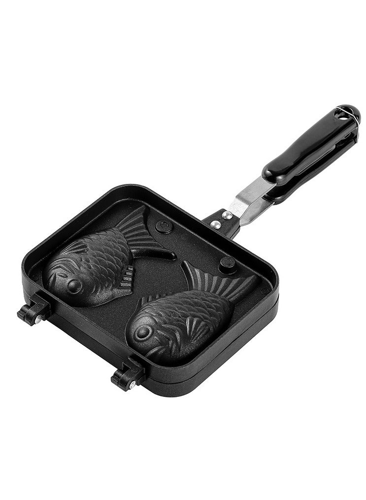 general Non-stick Taiyaki Molds Home Waffle Maker Biscuit Cake Baking Tray Double Fish Baking Double-sided Pan - Image 3