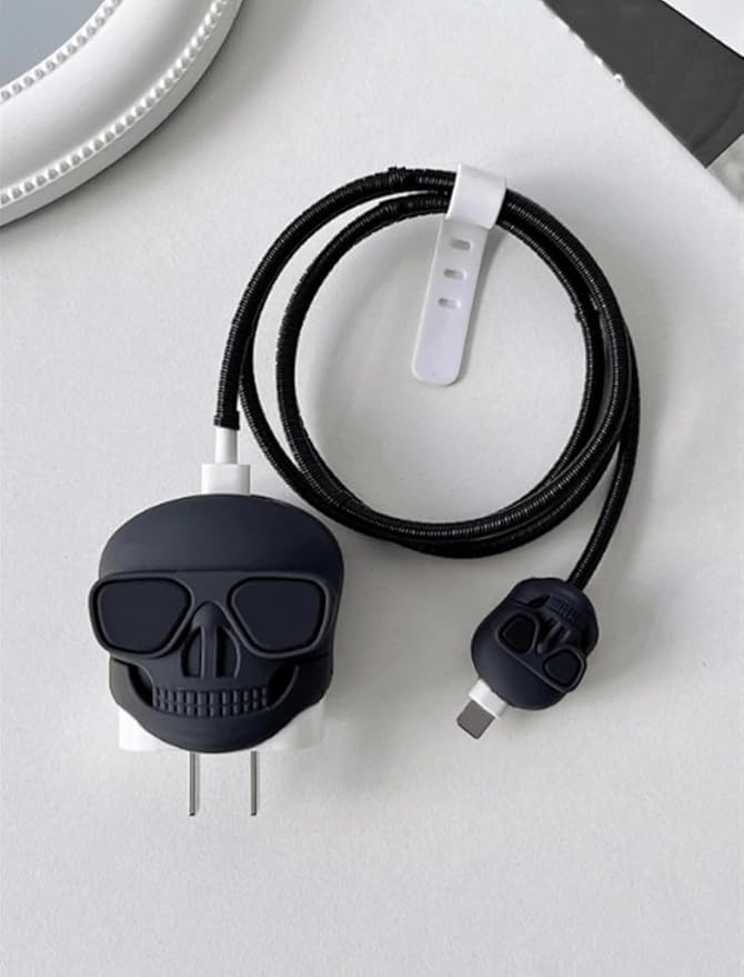 FACTOTECH Protective Charger Case for iPhone 18W 20W iPhone 16 15 14 13 12 11 Pro Max Charging Cable Charger Protective Cover Data Cable Protective Sleeve-Skull - Image 5