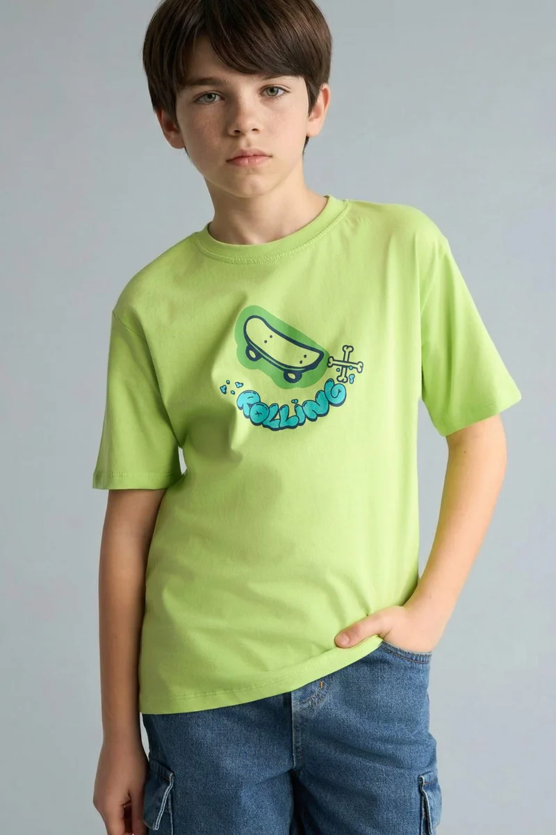 DeFacto Boy New Regular Fit Printed T-Shirt
