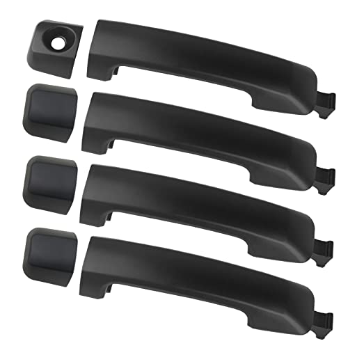 Osompar 4PCS Exterior Door Handle Compatible with Toyota Tundra 20072020 Black Front Rear Driver Passenger Side Replaces 692100C020 692170C020 692170C040 - Image 1