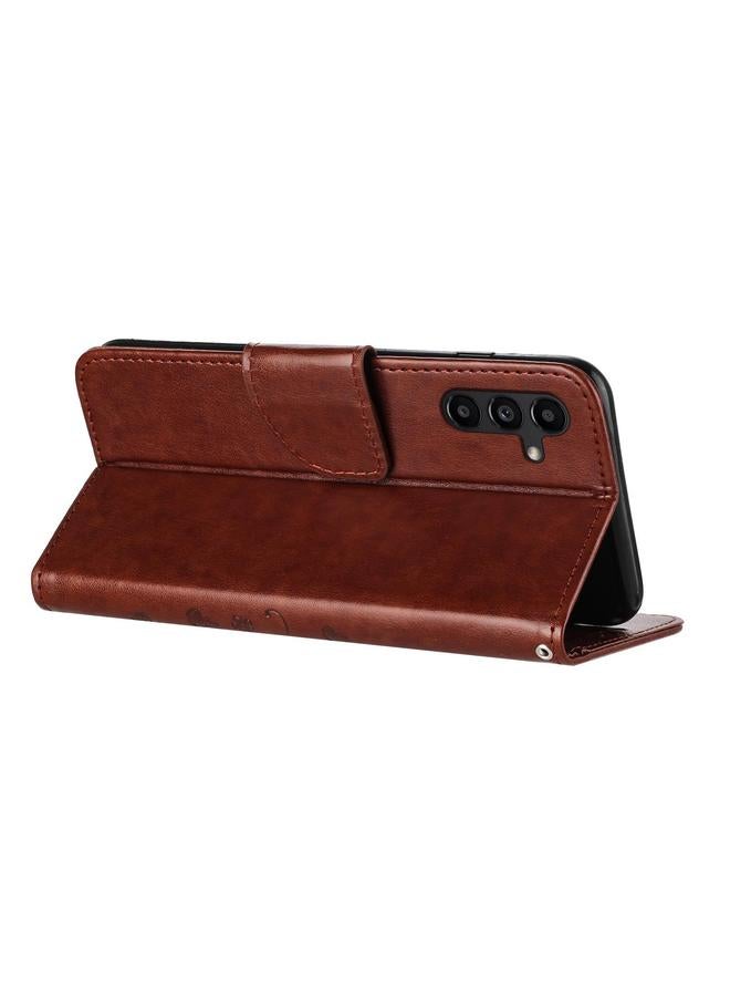 اس-توب جراب لهاتف Samsung Galaxy A56 5G بنمط زهرة الفراشة من الجلد القابل للطي - Image 5