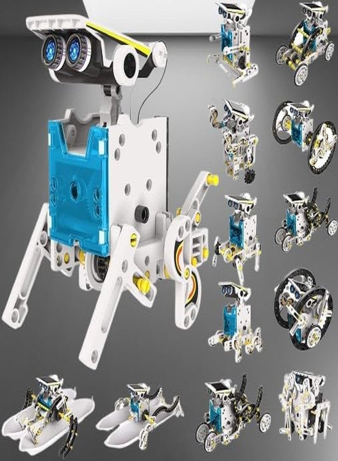 GKNEX مجموعة روبوتات الطاقة الشمسية التعليمية GKNEX 13 في 1 للأطفال - لعبة STEM يمكنك تركيبها بنفسك، مجموعة روبوتات تعمل بالطاقة الشمسية، هدية تعليمية عملية في العلوم والهندسة - Image 1