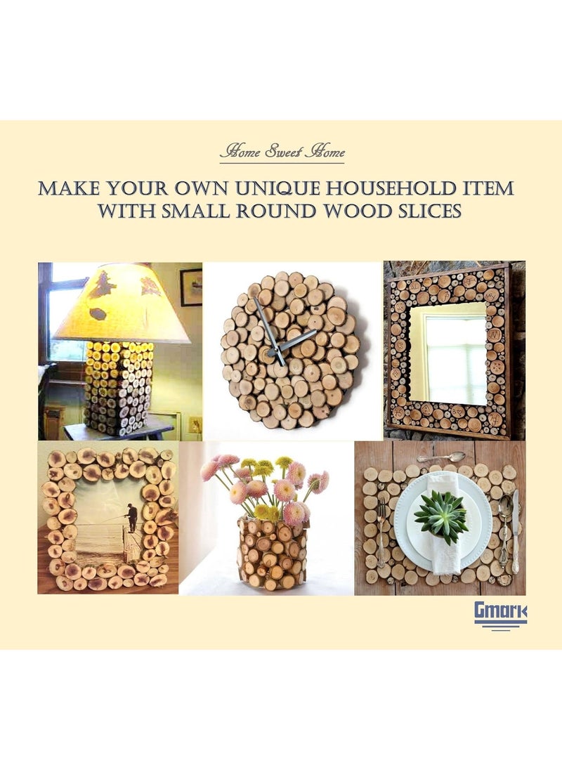 Gmark Gmark Natural Wood Slices 115 Unfinished Round Discs 50 ct Tree Bark Wooden Circles for DIY Crafts GM1083  - Image 3