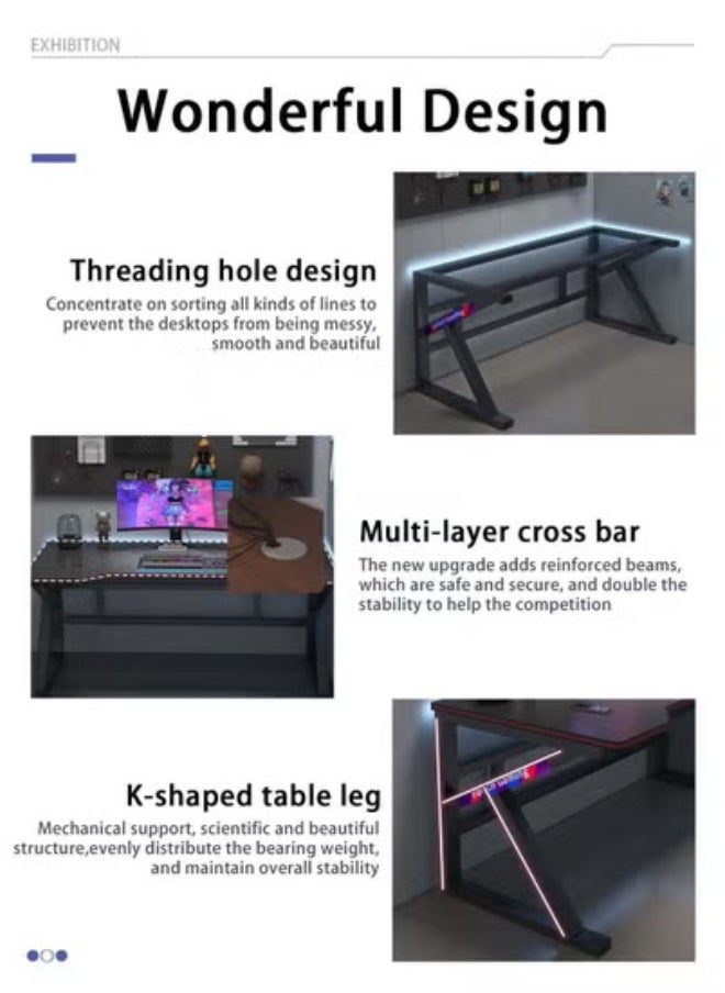 AGD Gaming Desk,Computer Desk, Study Desk Modern, Home Office Desk ,PC Desk for Work Writing Study Gaming Bedroom Computer Table Executive Workstation  - Image 4