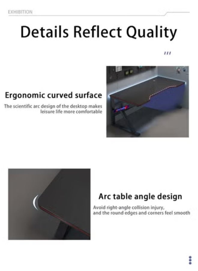 AGD Gaming Desk,Computer Desk, Study Desk Modern, Home Office Desk ,PC Desk for Work Writing Study Gaming Bedroom Computer Table Executive Workstation  - Image 5