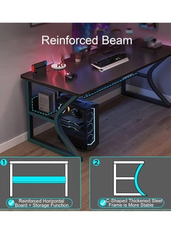 AGD Gaming Desk,Computer Desk, Study Desk Modern, Home Office Desk ,PC Desk for Work Writing Study Gaming Bedroom Computer Table Executive Workstation  - Image 3