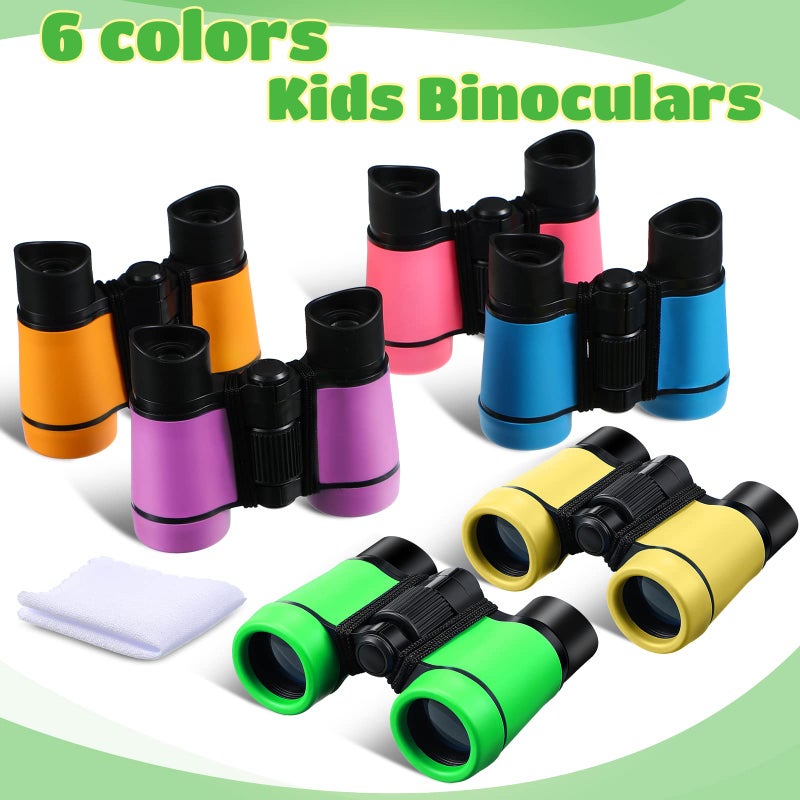 Yunsailing 6 Pack Kids Binoculars Shock Proof Toy Binoculars Set for Age 3-12 Years Boys Girls Hunting Folding Small Telescope Birthday Gifts Bird Watching Educational Learning Camping Outdoor (Vivid Colors) - Image 4