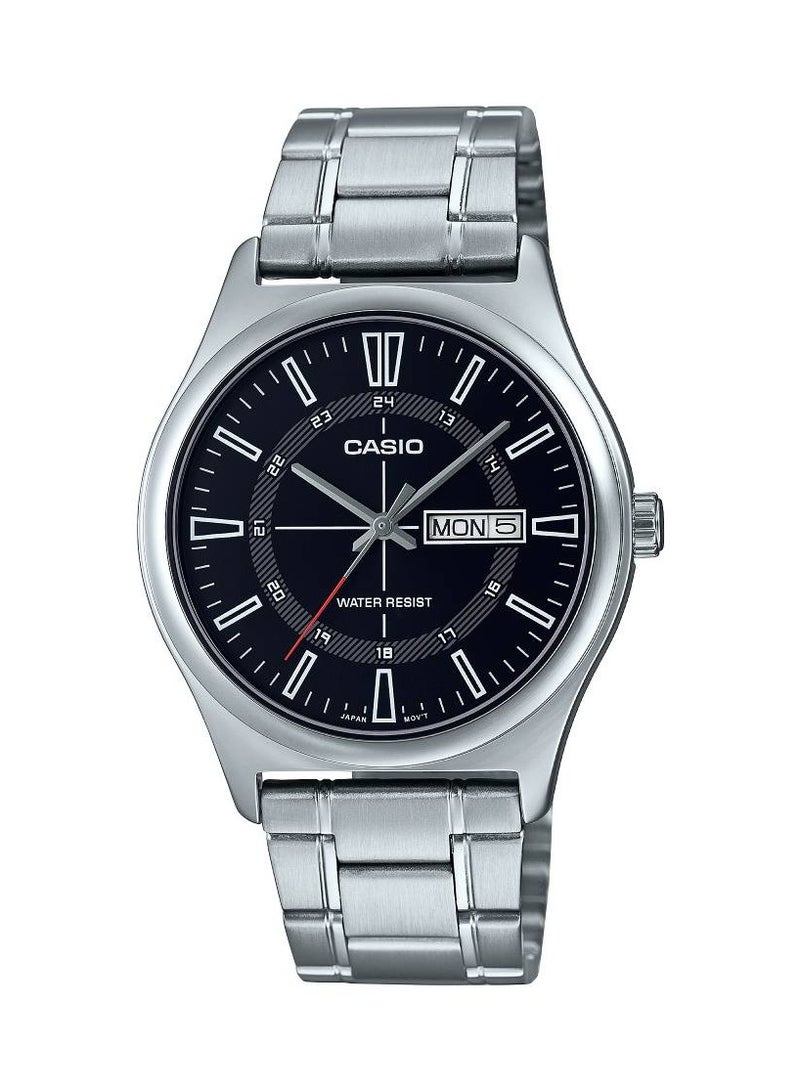 CASIO ساعة كوارتز للرجال بمينا أسود وسوار من الستانلس ستيل MTP-V006D-1CUDF - Image 1