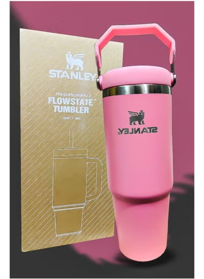Stanley 30oz Tumbler – Stainless Steel Travel Mug with Reusable Straw | BPA-Free, Eco-Friendly & Dishwasher Safe | Leak-Proof FlowState™ Lid | Double-Wall Vacuum Insulated Keeps Drinks Hot for 16hrs & Cold for 24hrs | Slim Base Fits Car Cup Holders | Rugged Ergonomic Handle for Travel, Office, Gym & Daily Commute | Durable Reusable Thermal Cup for Coffee, Water & Tea - Image 1