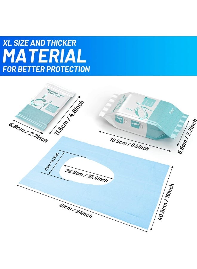 Mckanti 50 Pack Toilet Seat Covers Disposable - Waterproof 16x24 Inch Extra Large Individually Wrapped Toilet Seat Shields Travel Accessories for Adults Kids - Image 2