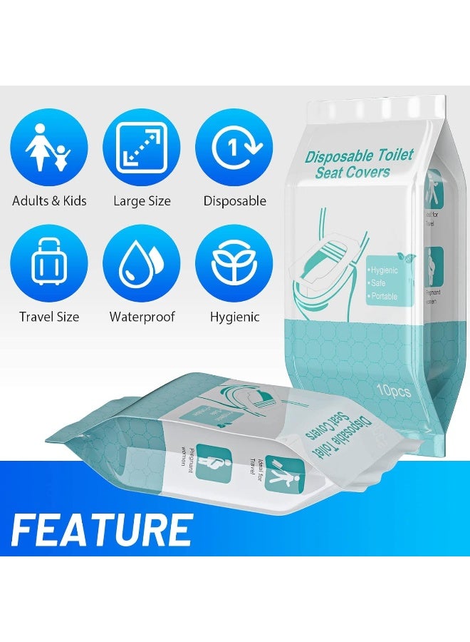 Mckanti 50 Pack Toilet Seat Covers Disposable - Waterproof 16x24 Inch Extra Large Individually Wrapped Toilet Seat Shields Travel Accessories for Adults Kids - Image 3