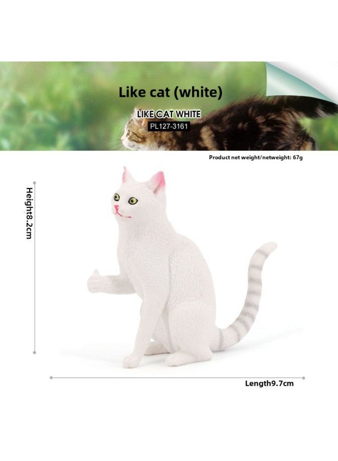 Children's Cognitive Simulation Solid Cat Animal Model Pet Cat Short Hair Cat Persian Cat Orange Cat Toy Ornaments-Color:PL127-3161 Praise Cat  - Image 1