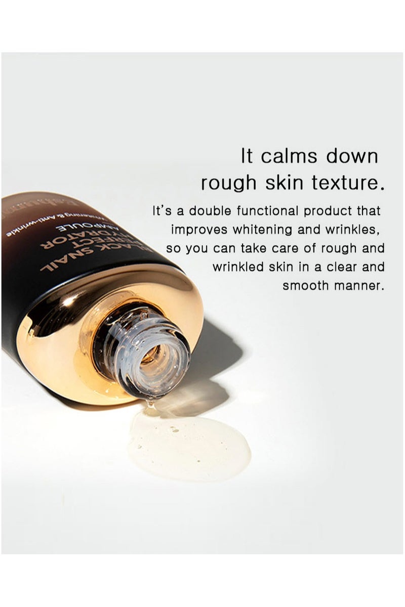 Eshumi Black Snail Perfect Hydrator Ampoule 35ml  a concentrated boost of hydration, enhances skin repair, improves texture, and restores radiance for a smoother, more resilient complexion - Image 2