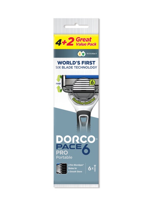 Dorco Pace6 Pro Men Portable Razor 4+2 SXE100