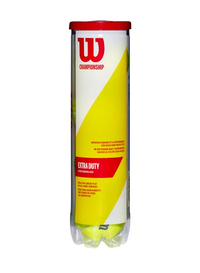 Wilson Championship Extra Duty All Courts Yellow Tennis Balls - 4 Ball Can