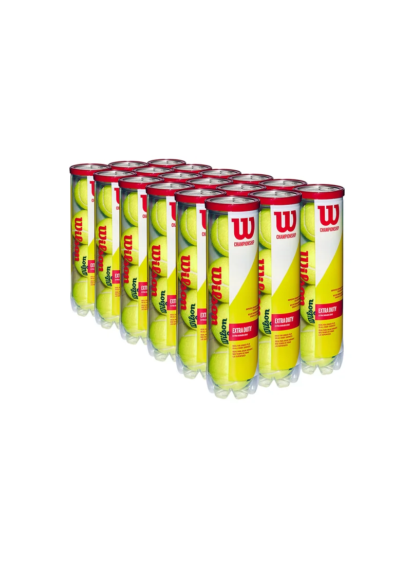 Wilson Yellow Championship Extra Duty All Courts Yellow Tennis Balls - 4 Ball Can  | Best Price UAE
