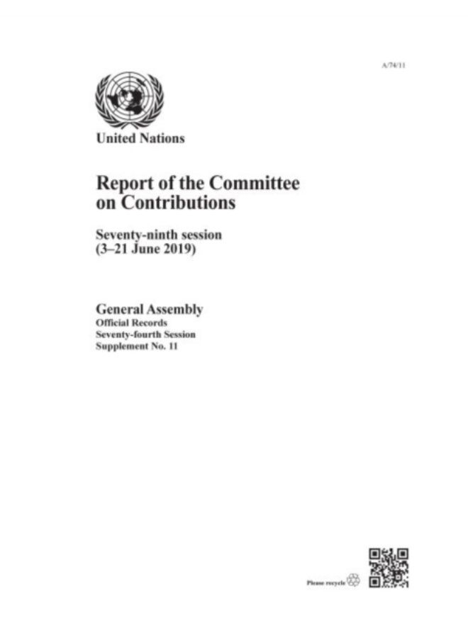 Report Of The Committee On Contributions : Seventy-Ninth Session (1-23 June 2019) : Session 74: Supplement 11 (A/74/11) - Paperback 