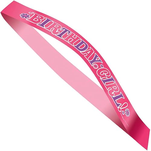 Unique Pink Birthday Girl Satin Sash  1 Count  Elegant Celebration Accessory For Parties  Events
