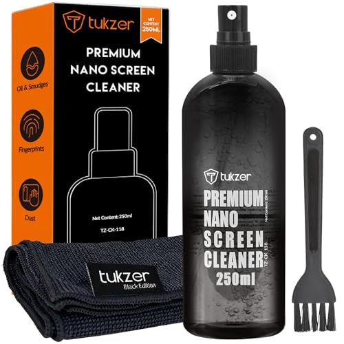 Tukzer 6in1 Cleaning Kit for Smartphone, Tablet, Laptop, Camera,Monitor,TV,Binocular,Lens(Includes:-2 Soft Brushes, 250ml Anti-Static Liquid Spray, Microfiber Cloth, Toothpick Cleaner, Keycap Puller) - Image 1