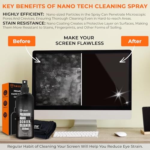 Tukzer 6in1 Cleaning Kit for Smartphone, Tablet, Laptop, Camera,Monitor,TV,Binocular,Lens(Includes:-2 Soft Brushes, 250ml Anti-Static Liquid Spray, Microfiber Cloth, Toothpick Cleaner, Keycap Puller) - Image 4