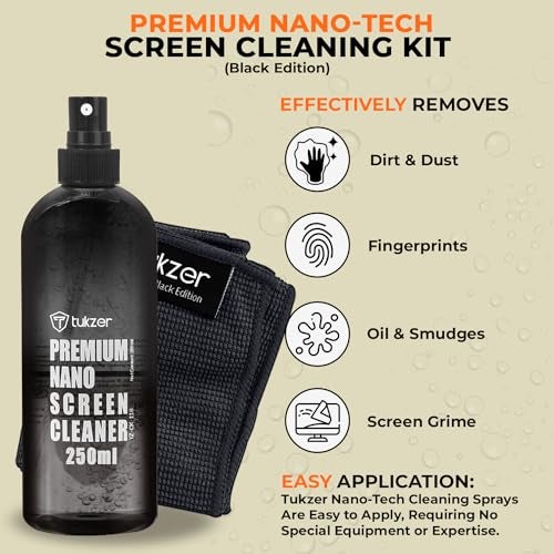 Tukzer 6in1 Cleaning Kit for Smartphone, Tablet, Laptop, Camera,Monitor,TV,Binocular,Lens(Includes:-2 Soft Brushes, 250ml Anti-Static Liquid Spray, Microfiber Cloth, Toothpick Cleaner, Keycap Puller) - Image 2