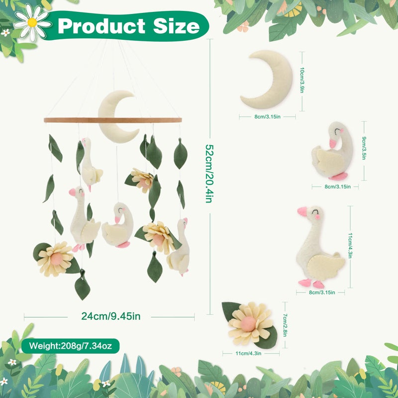Gueiddi Goose Mobile for Crib Handmade Felt Nursery Decor Crib Mobile Goose for Bassinet Baby Shower Newborn Baby Gift (Goose) - Image 2