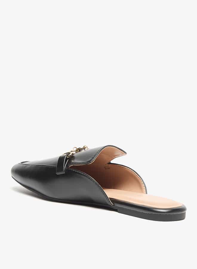 Celeste Women's Pointed Toe Slip-On Mules with Metallic Accent  - Image 2