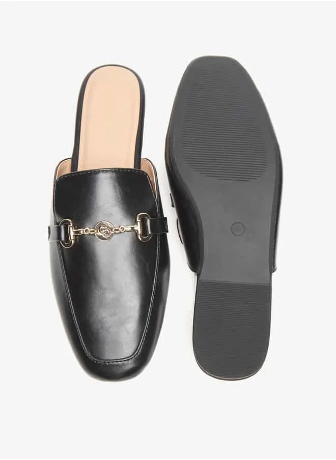 Celeste Women's Pointed Toe Slip-On Mules with Metallic Accent