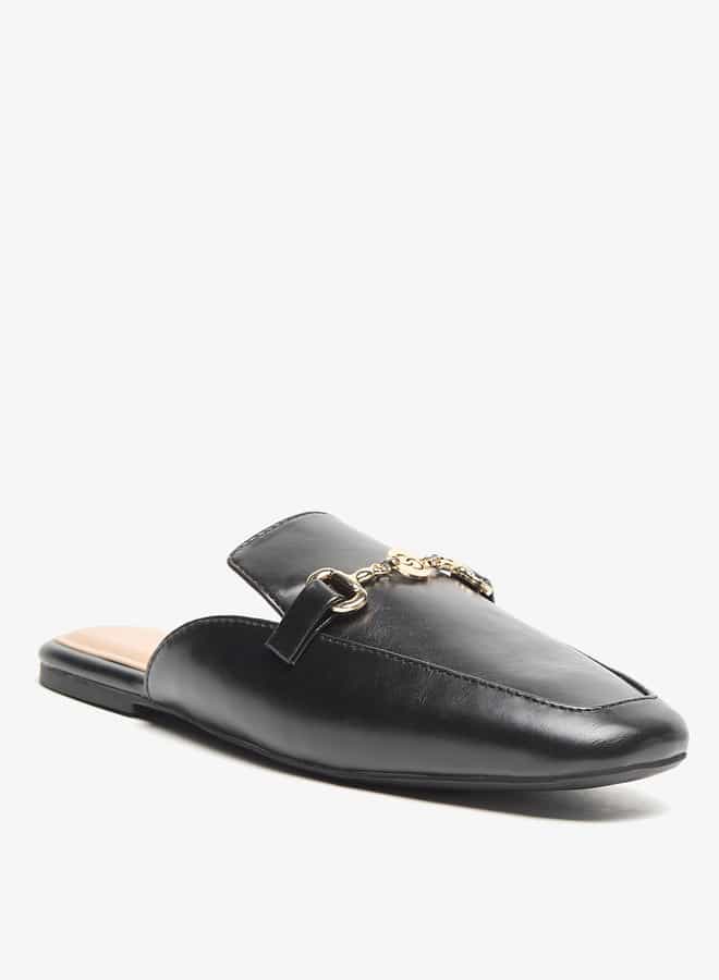 Celeste Women's Pointed Toe Slip-On Mules with Metallic Accent  - Image 1