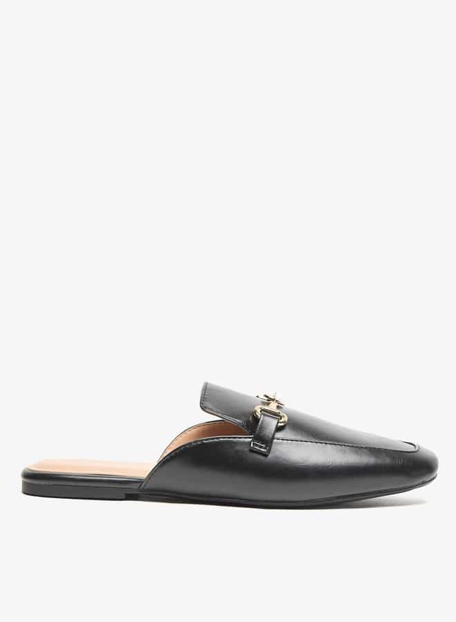Celeste Women's Pointed Toe Slip-On Mules with Metallic Accent  - Image 3