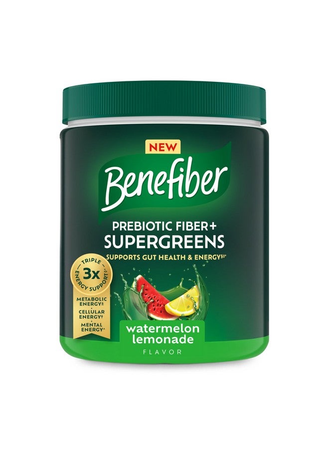 Benefiber Prebiotic Fiber + Supergreens Dietary Supplement Powder, Watermelon Lemonade Flavor, 8.8 oz (250g), 25 Day Supply - Image 1