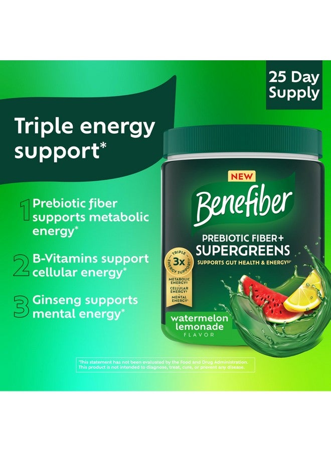 Benefiber Prebiotic Fiber + Supergreens Dietary Supplement Powder, Watermelon Lemonade Flavor, 8.8 oz (250g), 25 Day Supply - Image 5