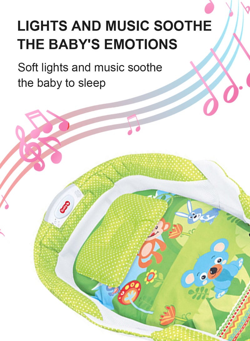 ما بيبي سرير محمول قابل للطي للأطفال مع موسيقى خفيفة وطاولة تغيير الحفاضات لنوم الأطفال حديثي الولادة مناسب للسفر والاستخدام المنزلي 75*41*14 سم - Image 5
