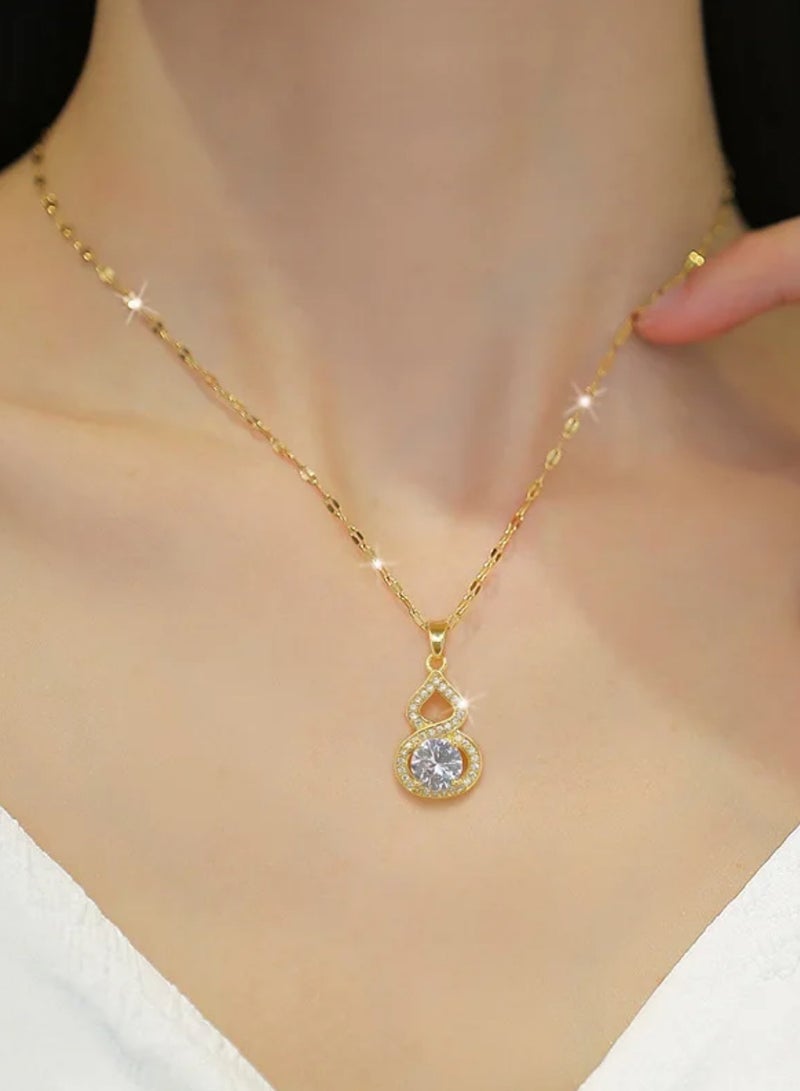 إيكوال سلسال نسائي مصنوع من الاستانلس ستيل مطلي باللون الذهبي - Image 1