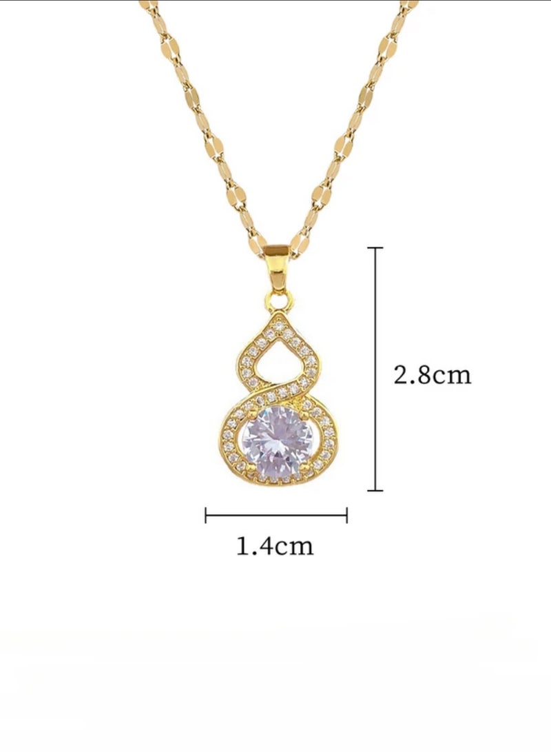 إيكوال سلسال نسائي مصنوع من الاستانلس ستيل مطلي باللون الذهبي - Image 4