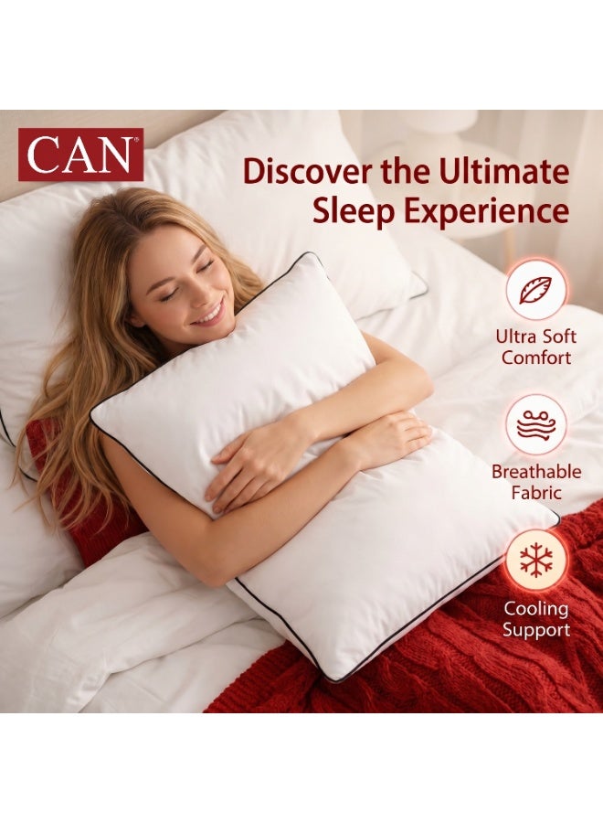 CAN Luxury Hotel Quality Memory Foam Pillows Pack of 4 - Premium 3D Microfiber Filling with Breathable Cover - Best for Side, Back and Stomach Sleepers - Orthopedic Bed Pillows (4,Queen) - Image 4