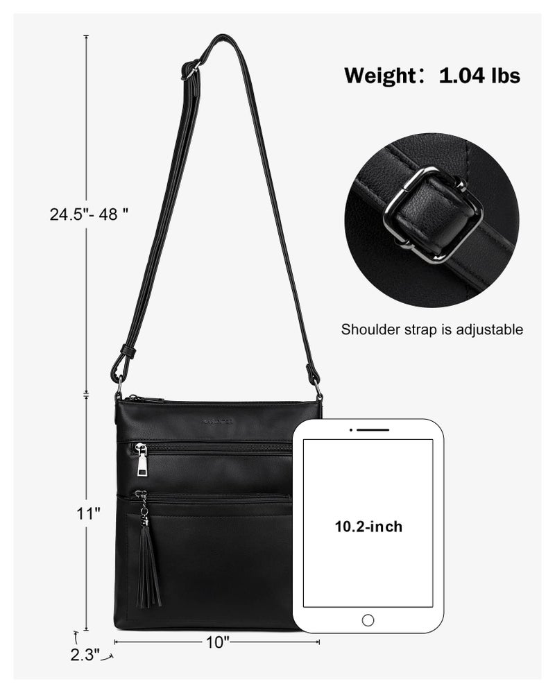 MASINTOR Crossbody Purses for Women, Multi Pocket Casual Crossbody Bag, Adjustable Strap Shoulder Bag with Tassel - Image 4