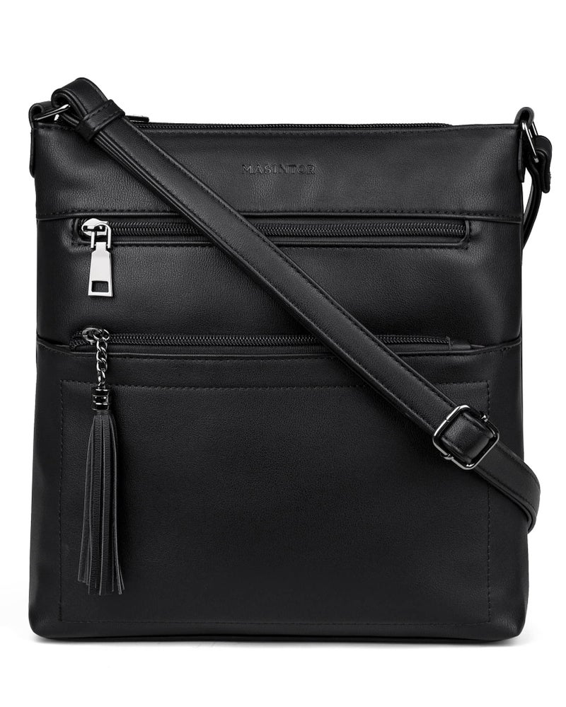 MASINTOR Crossbody Purses for Women, Multi Pocket Casual Crossbody Bag, Adjustable Strap Shoulder Bag with Tassel - Image 1