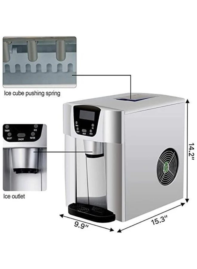 Cool Baby Style Ice Maker Machine 3 In 1 Counter Round Ice, 15kg/24H, 2L Water Tank, for Home, Office & Hotel, Silver - Image 3