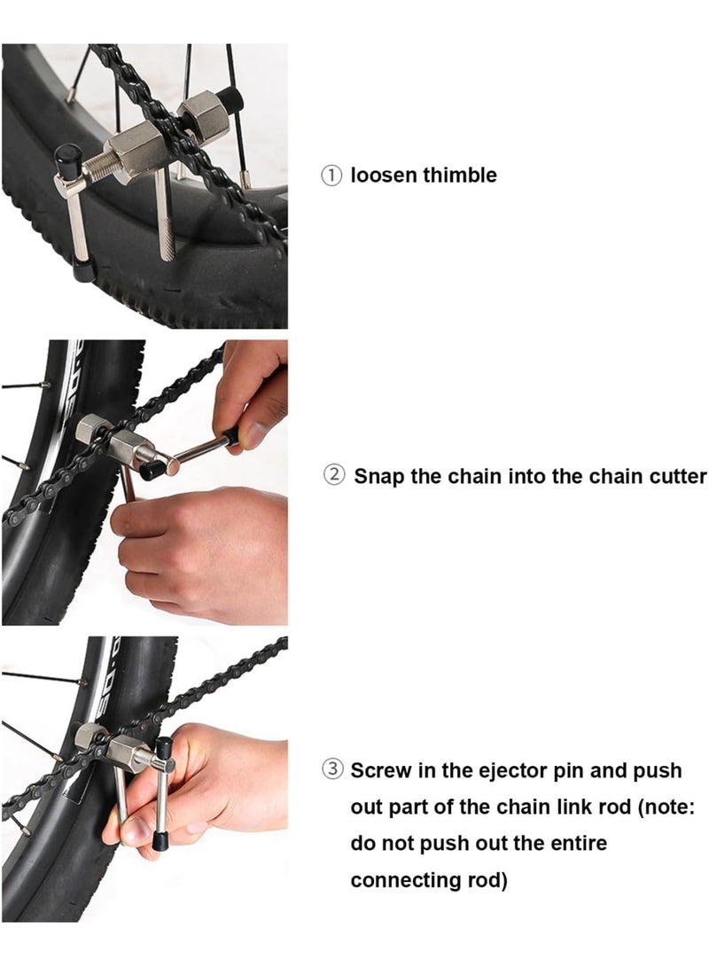 Soofam Bike Repair Tool Set, 5 in 1 Compact and Portable Mountain Bike Tool Kit, Chain Whip Wheel Sprocket Removal Tool, Bottom Bracket Remover, Crank Extractor Cassette Lockring Removal Tool - Image 2