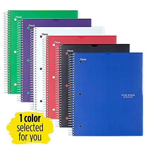 Five Star Spiral Notebook, 3 Subject, College Ruled Paper, 150 Sheets, 11" x 8-1/2, Customizable Cover, Color Selected For You, 1 Count (08232) - Image 2