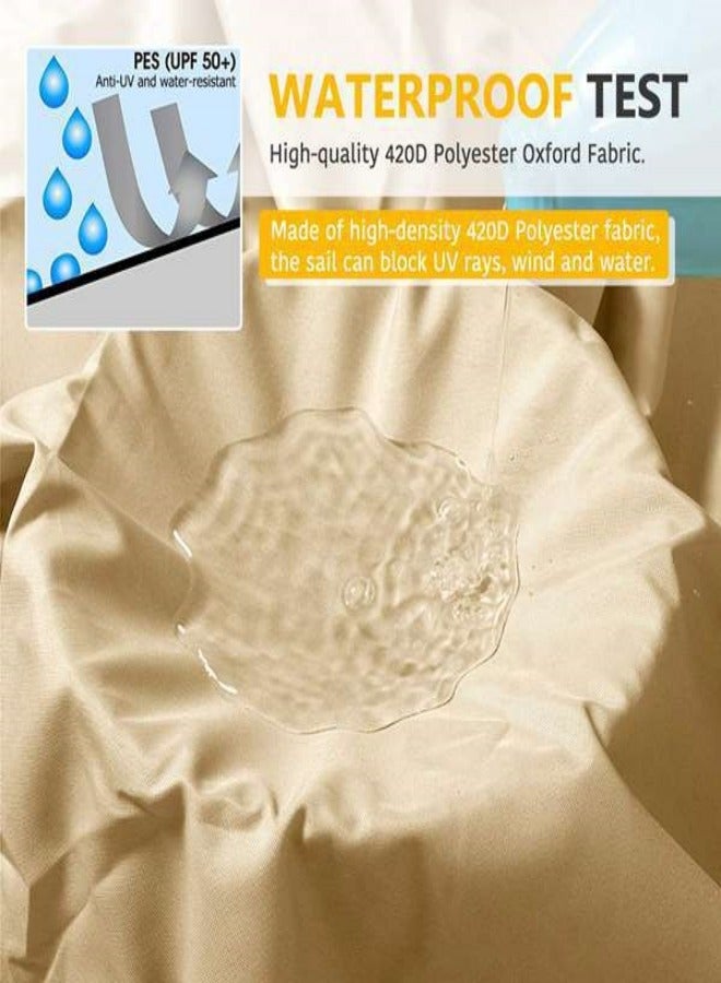 MIXDE Sun Shade Sail Waterproof Rectangle Block Canopy For Patio Backyard Lawn Garden Activities,Sun And UV Protection,2m x 3m - Image 4