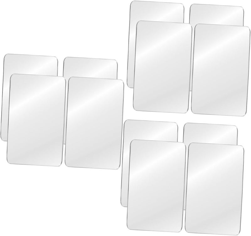 12pcs Acrylic Flexible Mirror Sheets Self-Adhesive Non Wall Stickers for Bedroom Bathroom Living Room Decor Easy Installation Versatile Decorative Mirrors - Image 1